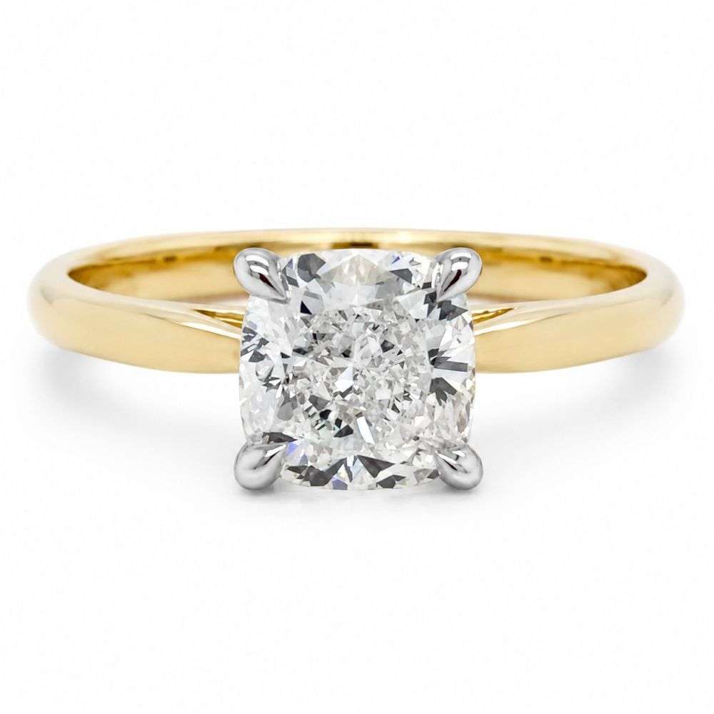 982639-150-9Y 9ct Yellow Gold 1.50cts Cushion Brilliant Solitaire Diamond Ring Front Image 982639-150-9Y 9ct Yellow Gold 1.50cts Cushion Brilliant Solitaire Diamond Ring Front Image