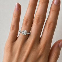 9ct Gold 2.00ct Cushion Cut Solitaire Diamond Ring