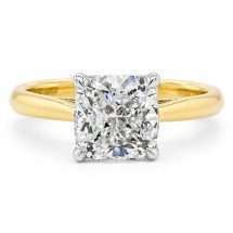 9ct Gold 2.00ct Cushion Cut Solitaire Diamond Ring
