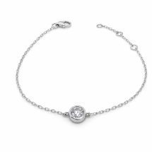 9ct Gold 0.50ct Lab Diamond Bezel Set Solitaire Bracelet