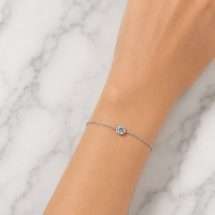 9ct Gold 0.50ct Lab Diamond Bezel Set Solitaire Bracelet