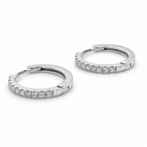 9ct Gold 19pts Lab Diamond Pave Hoop Huggy Earrings