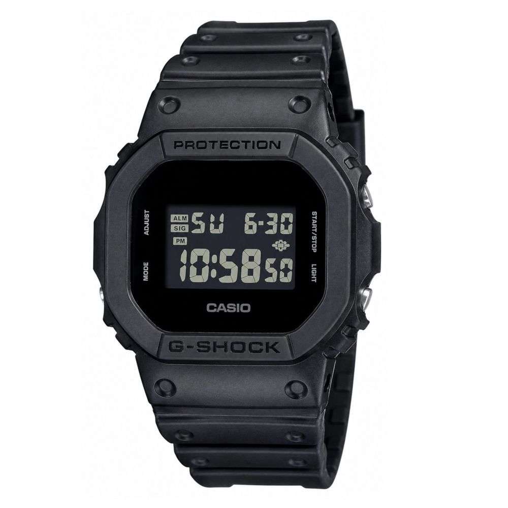 DW-5600UBB-1ER Casio G Shock Square black silicon watch front image