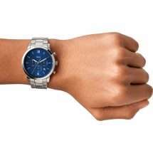 Fossil Mens Neutra Steel Blue Chronograph Watch FS5792