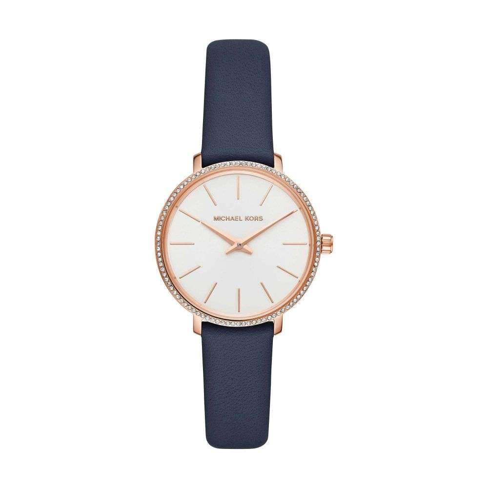MK2804 Michael Kors Pyper rose gold case leather strap watch front image