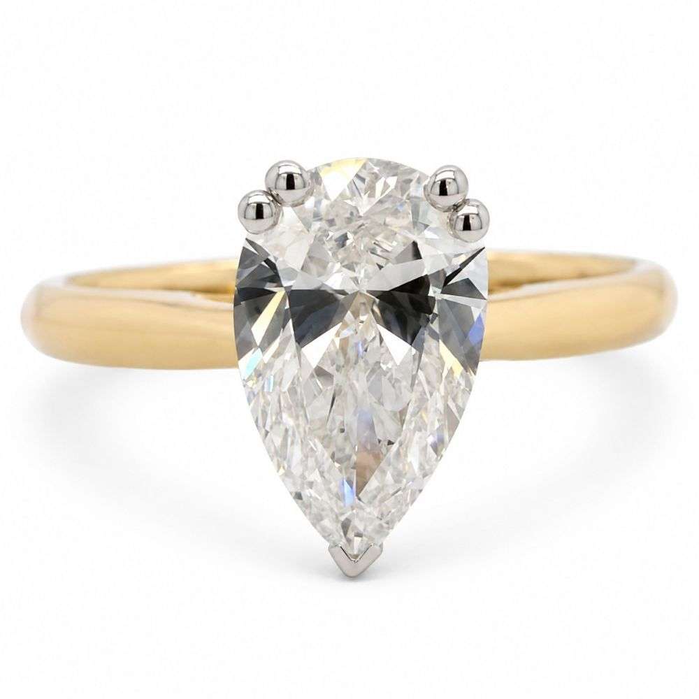 R4924-9Y-2.00 9ct Yellow Gold 2.00ct Pear Shape Diamond Solitaire Front Image