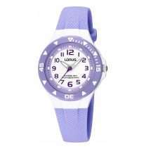 Lorus Girls Lilac Silicon Light Analogue Watch RRX51CX9