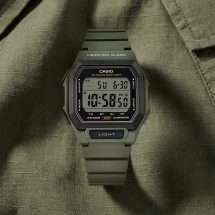 Casio Green Silicon Vibration Alarm Watch W-738H-3AVEF