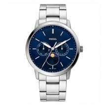 Fossil Mens Neutra Steel Blue Moon Phase Watch FS5907