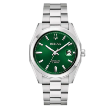 Bulova Mens Surveyor Steel Green Dial Watch 96B429