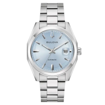 Bulova Mens Surveyor Ice Blue Dial Steel Watch 96B469