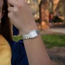 Bulova Womens Sutton CZ Bezel Steel Watch 96R256