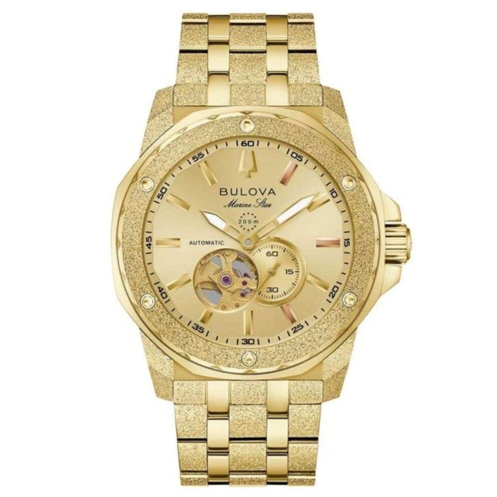 97a200 Bulova Mens Gold Steel Marc Anthony Marine Star A bracelet watch front image