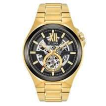 Bulova Mens Maquina Gold Automatic Watch 98A178