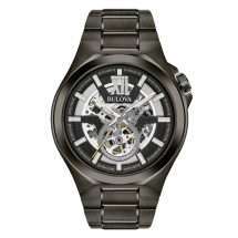 Bulova Mens Maquina Black Automatic Watch 98A179