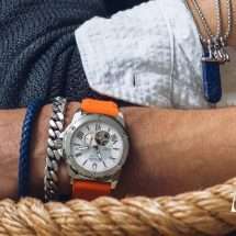 Bulova Mens Marine Star Orange Automatic Watch 98A226