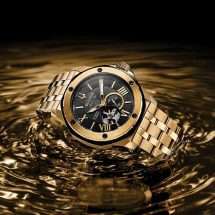 Bulova Mens Marine Star Gold Automatic Watch 98A273