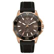 Bulova Mens Marine Star Black Silicon Watch 98B421