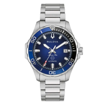 Bulova Mens Marine Star Navy Bezel Watch 98B466