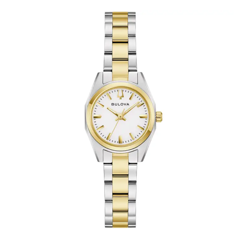 98l331 Bulova Steel And gold white dial Surveyor Mini bracelet watch front image