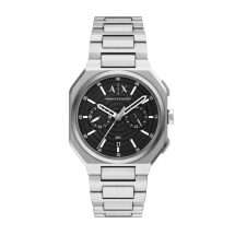 Armani Exchange Mens Bass Steel Black Dial Watch AX1475