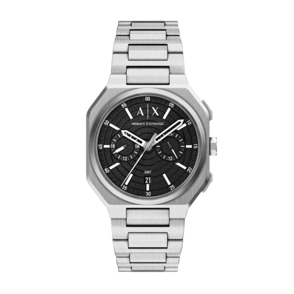 AX1475 Armani Exchange Bass Steel Case Bracelet Black Dial front image