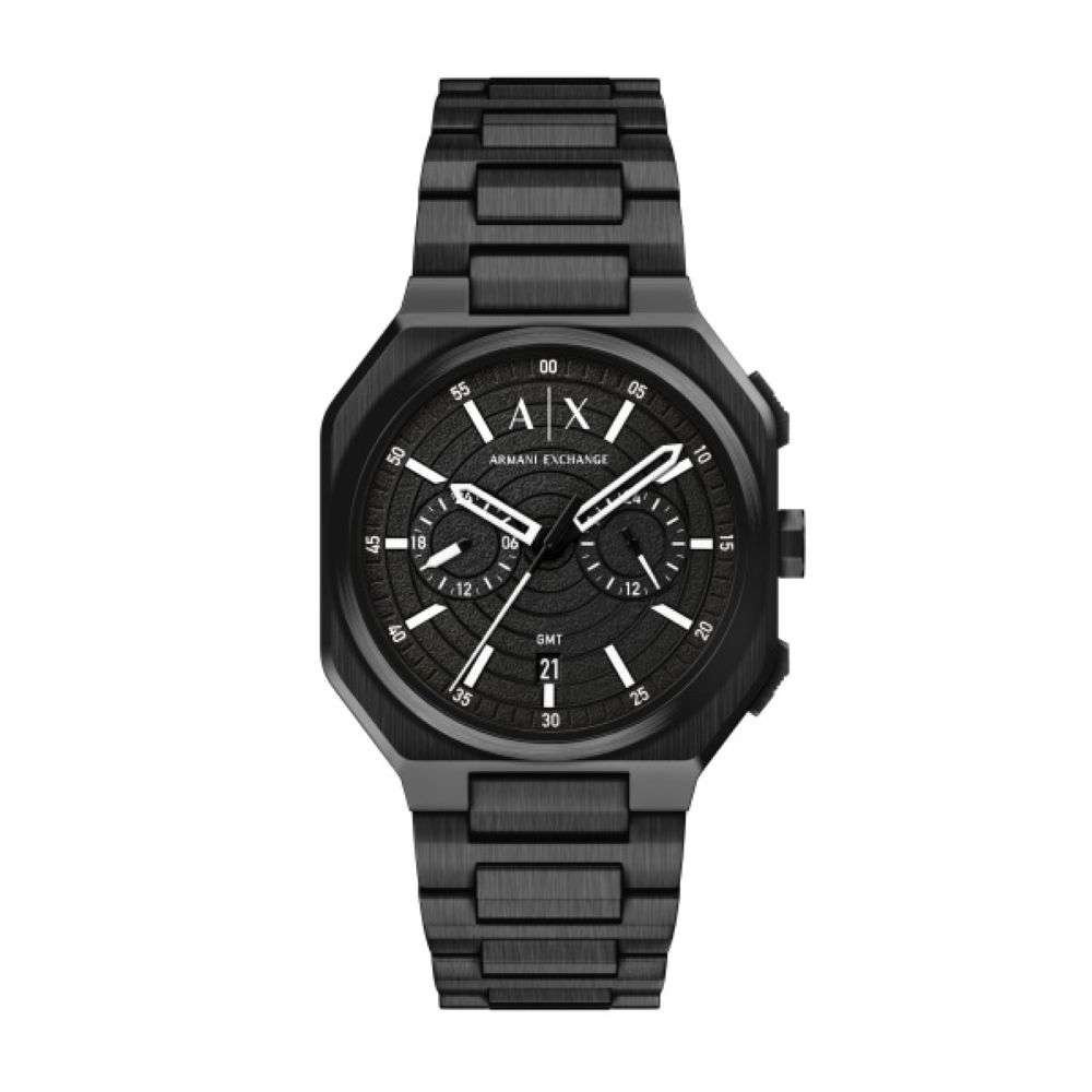 AX1478 Armani Exchange Bass Black Steel Case Bracelet Black Dial front image