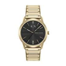 Armani Exchange Mens Lexon Gold Black Dial Watch AX2650