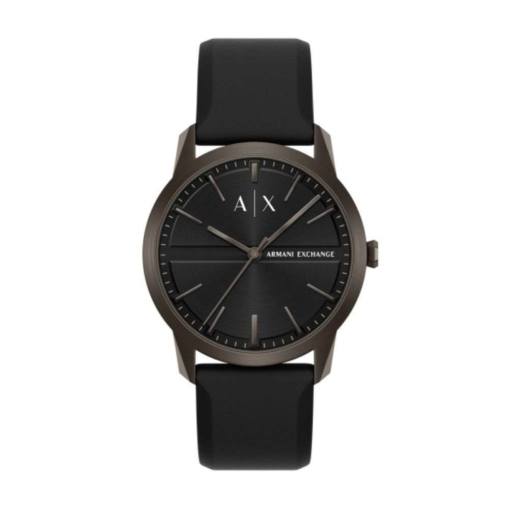 AX2652 Armani Exchange Black leather strap Lexon Black dial watch front image