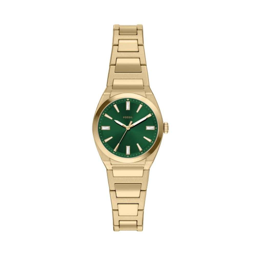 ES5493 Everette Womens gold bracelet analogue green dial watch front image