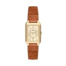 Fossil Raquel Gold Case Leather Strap Watch ES5504