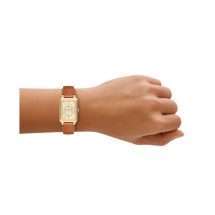 Fossil Raquel Gold Case Leather Strap Watch ES5504