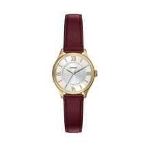 Fossil Gilmore Gold Case Leather Strap Watch ES5510