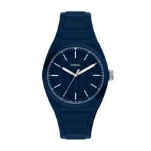 Fossil Mens Everett Navy Silicon Analogue Watch FS6177