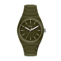 Fossil Mens Everett Green Silicon Analogue Watch FS6178