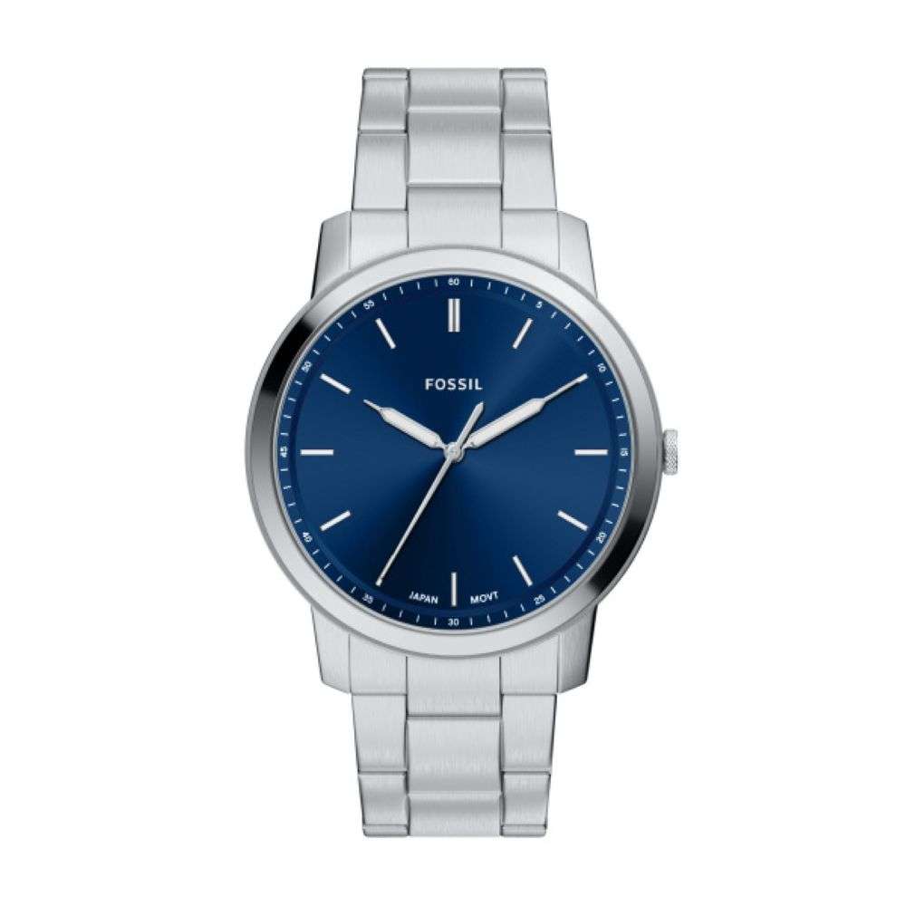 FS6180 Fossil Minimalist steel bracelet navy dial watch front image