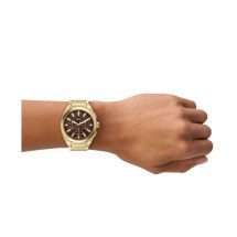Fossil Mens Everett Gold Bracelet Multi Dial Watch FS6184