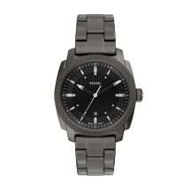 Fossil Mens Machine Black Steel Analogue Watch FS6185