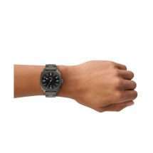 Fossil Mens Machine Black Steel Analogue Watch FS6185