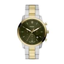 Fossil Mens Neutra Gold Steel Green Dial Watch FS6189
