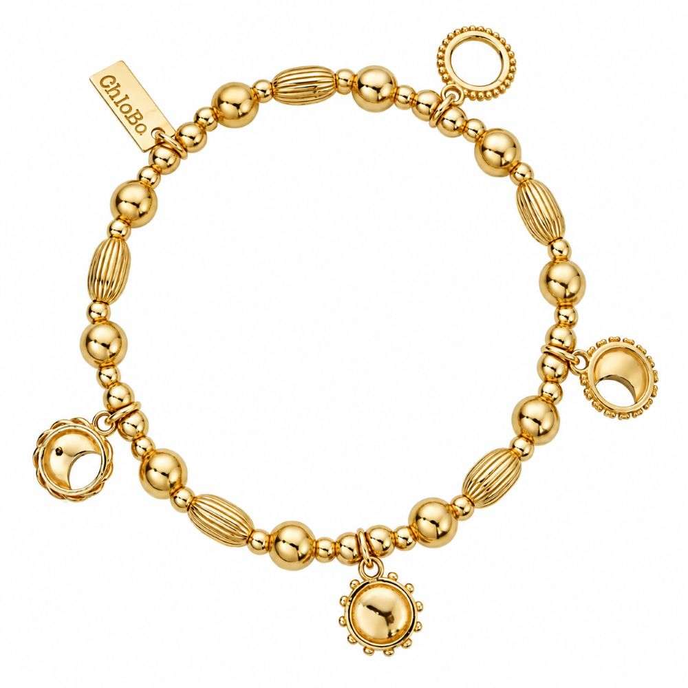 GBMUL4M Gold Plated Phases Of The Goddess Charm Bracelet front image GBMUL4M Gold Plated Phases Of The Goddess Charm Bracelet front image