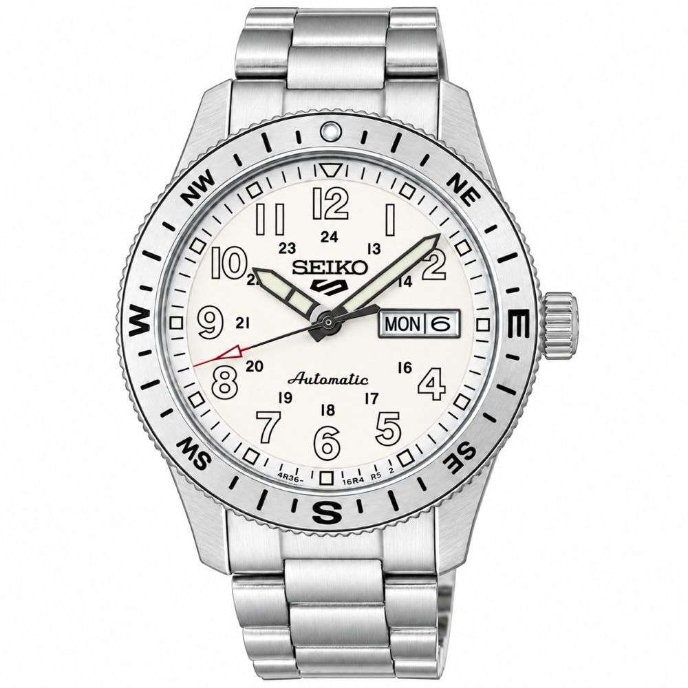 HDB007K1 Seiko 5 Sports Field in White Ensign watch front image