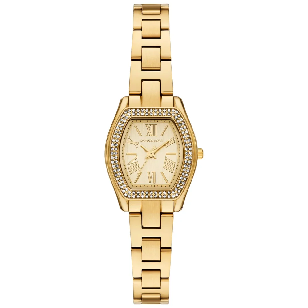 MK7618 Michael Kors Petite Chelsea Pavé 25mm Gold Dial Steel Ladies Quartz Watch front image