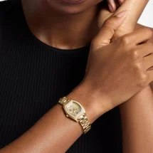 Michael Kors Gold Chelsea CZ Bezel Oblong Watch MK7618