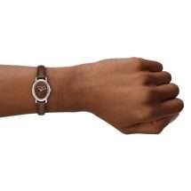 Michael Kors Maude Oval Brown Strap Watch MK7635