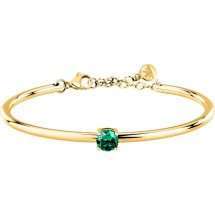 Morelatto 18k Gold Plated Cerchi Green CZ Bangle SAKM98