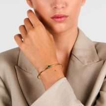 Morelatto 18k Gold Plated Cerchi Green CZ Bangle SAKM98