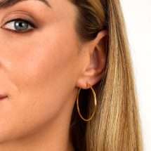 Morelatto 18k Gold Plated Polished Hoop Earrings SAUP26