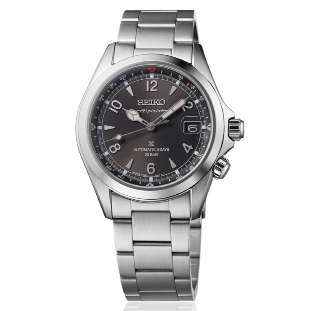 SPB505J1 Seiko Prospex Alpinist In Summit Black Bracelet Watch Front Image