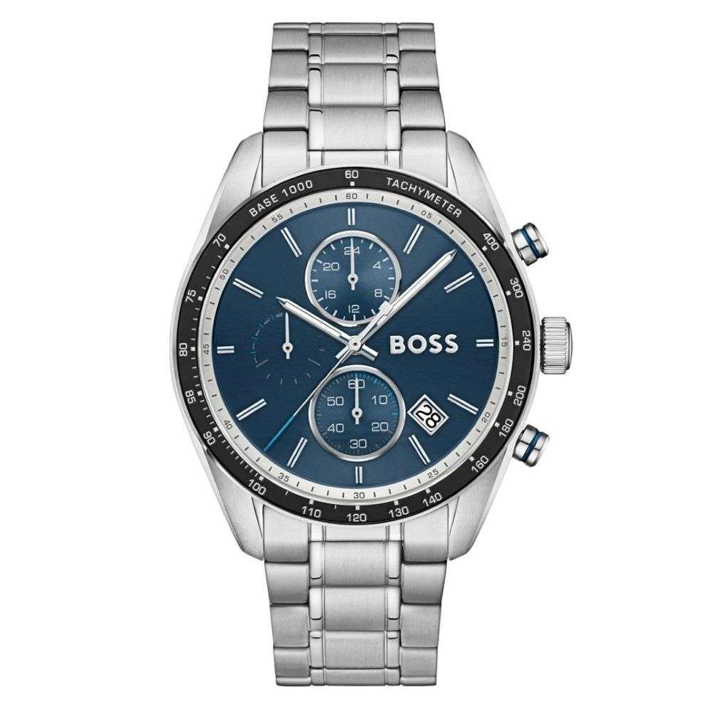 1514344 Hgo Boss steel bracelet blue dial grand-prix-vitesse watch front image